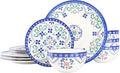 Laurie Gates by Gibson Hand Painted Tierra Mix and Match Dinnerware Set Service for 4 (12pcs) Star