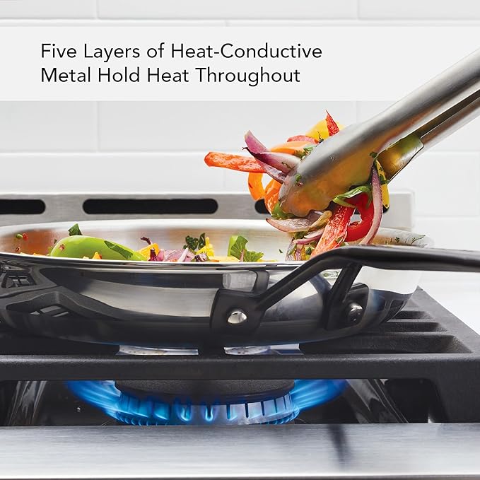 KitchenAid 5-Ply Clad Polished Stainless Steel Frying Pan/Skillet 10 Inch - Stainless Steel