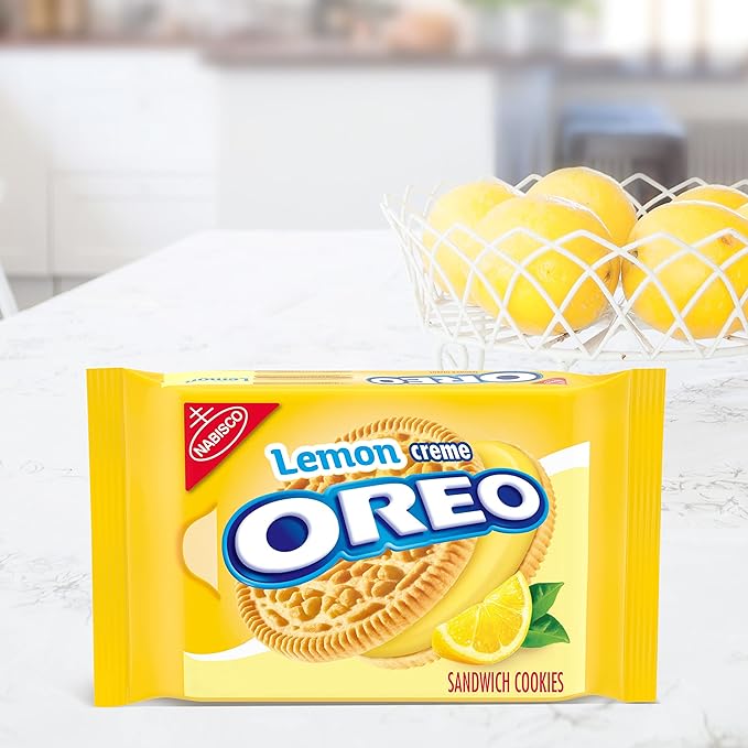 OREO Lemon Creme Sandwich Cookies Family Size 12 - 20 oz Packs