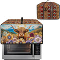 Doojoayie Highland Cow Toaster Cover 8 Slice Kitchen Appliance Covers 22.5x18.5x 13 Small Appliance Dust Protector with Top Handle Easy to Storange