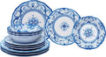 Le Cadeaux 12 Piece Luxury Melamine Dinnerware Set Service for 4 Mallorca