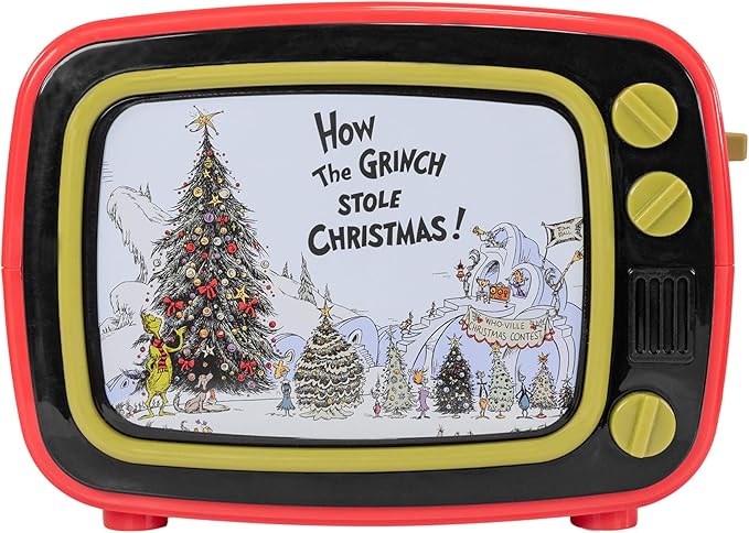 Uncanny Brands Dr. Seuss How the Grinch TV Toaster 2-Slice Holiday Breakfast Gift Grinch Face Toast Design