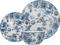 Godinger Dinnerware Set Banbury Porcelain Dinner Plate Salad Plate Soup Bowl - 12 Piece Set