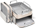 Caraway Square Cookware Set - Square Pans Set - Perfect for Griddling Toasting Searing Roasting and More - Non-Stick Ceramic Coated Pans - Non Toxic PTFE &amp PFOA Free - Cream