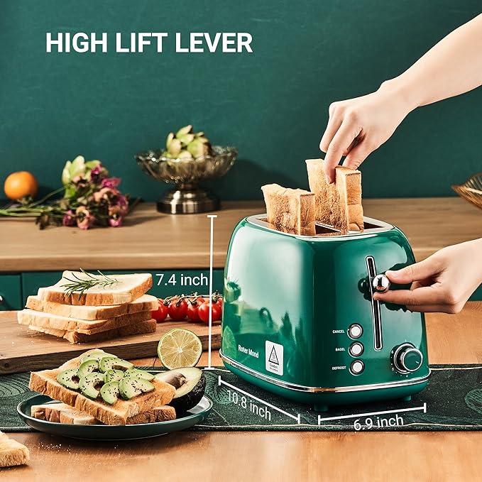 Roter Mond Retro 2 Slice Toaster + Electric Wine Opener Set for Merry Christmas