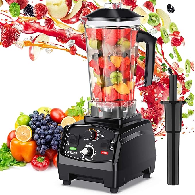Professional Countertop Blender with 1400-Watt Base Smoothie BlenderBuilt-in TimerHigh Power Blender 2L Cups for Frozen DrinksShakes and Smoothies