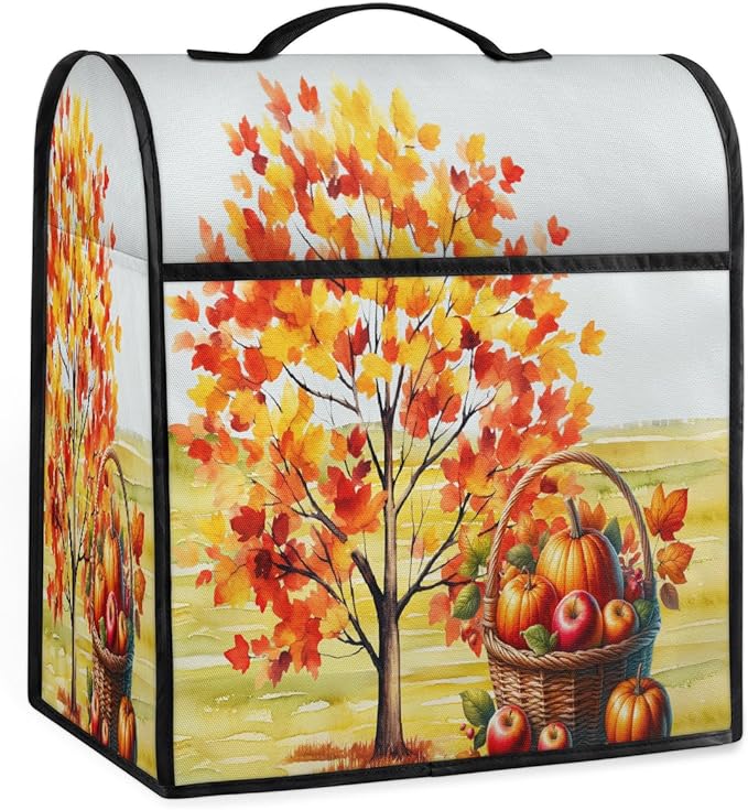 cfpolar Kitchen Aid Mixer Cover Compatible with 6-8 Quarts Autumn Apples Maple Leaves Stand Mixer Cover Kitchen Aid Mixers Accessories Appliance Organizer Bag Dust Covers with Zipper Pocket