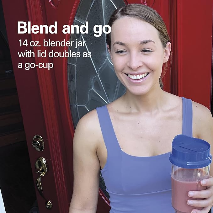 Hamilton Beach Portable Blender for Shakes and Smoothies with 14 Oz BPA Free Travel Cup and Lid &amp Portable Blender for Shakes and Smoothies with 14 Oz BPA Free Travel Cup and Lid