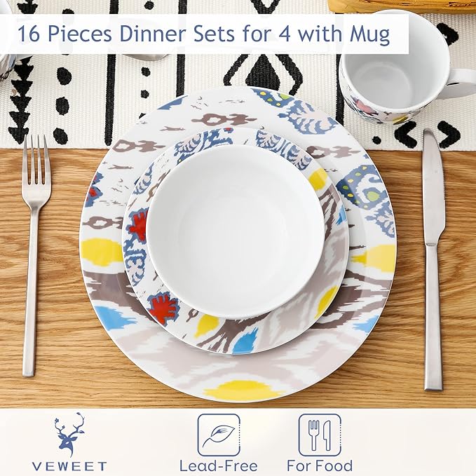 VEWEET Porcelain Dinnerware Set 53