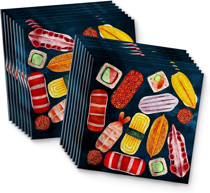 Sushi Birthday Party Supplies Set Plates Napkins Cups Tableware Kit for 16