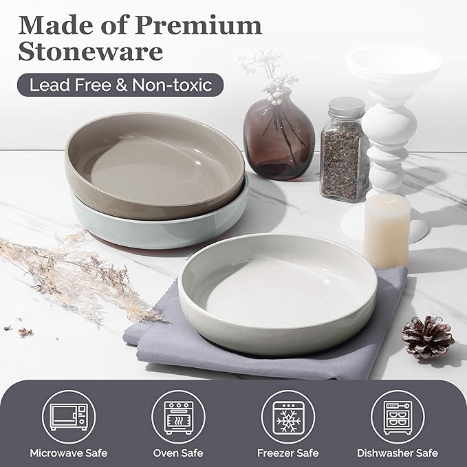 HaWare Dinnerware Sets 24-Piece Stoneware Plates and Bowls Set for 6 Ceramic Dish Set for Home Restaurant Chip and Scratch Resistant Microwave and Dishwasher Safe Speckled Multicolor