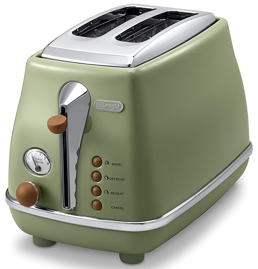 DeLonghi Pop-up toaster「ICONA Vintage Collection」CTOV2003J-GR (Olive green)【Japan Domestic genuine products】