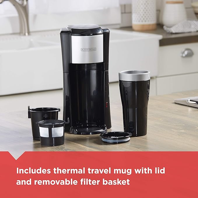 BLACK+DECKER CM618C Single Serve Coffee Maker Black