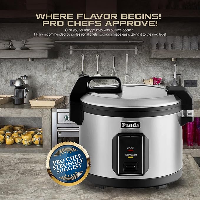 Panda Commercial Large Capacity Rice Cooker &amp Warmer - Extra Large 30 Cups Raw/60 Cups Cooked 120V/1500W ETL Listed