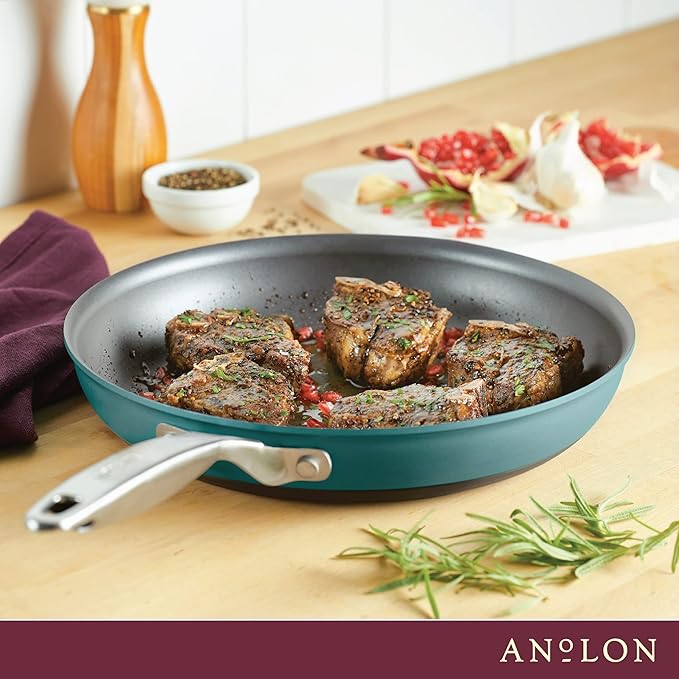 Anolon Achieve Hard Anodized Nonstick Frying Pan/Skillet 12 Inch Teal