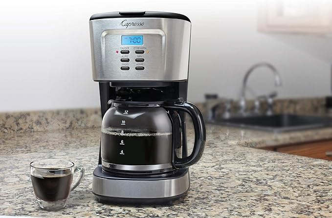 Capresso 12-Cup Coffee Maker with Glass Carafe Stainless and Black 416.05