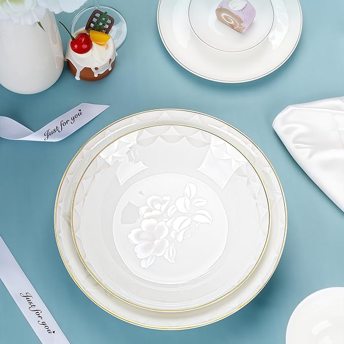 Fine Bone China Dinnerware SetPorcelain&ampCeramic Dinnerware SetsBone Stoneware&ampCeramic Cookware Tableware Set Includes Dinner Plates|Spoons|Pasta Bowls|Soup Pot|Chopsticks (48PCS * 6-Person S