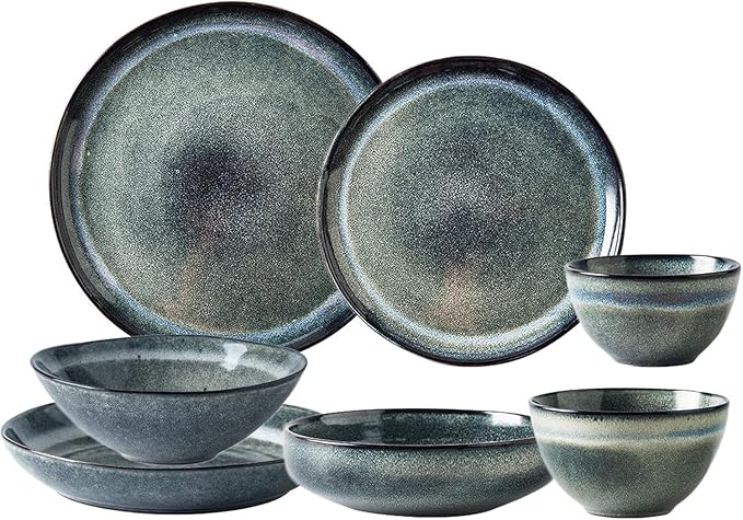 Dinnerware Set Dinnerware Sets Retro Kiln Changing Glaze 30 Pieces Ceramics Dinner Combination Set For Restaurant