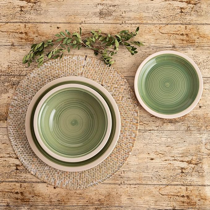 Quid Calypso Ceramic Dinnerware Set 18 Pieces - 6 People Green