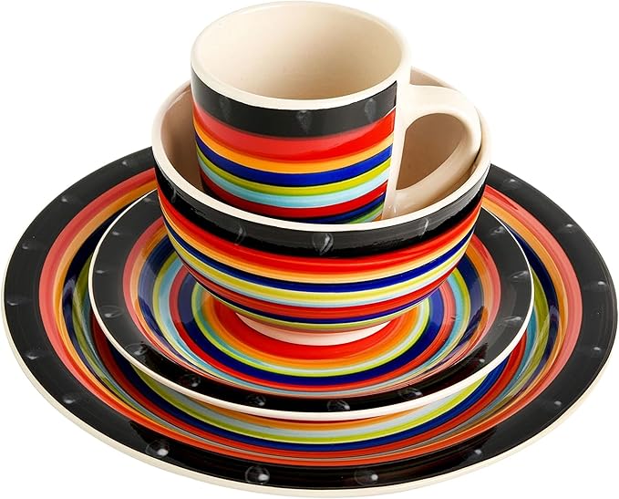 Gibson Home Casa Stella 16-Piece Dinnerware Set Red
