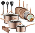 NutriChef 14-Piece Pots and Pans Set Non Stick – Induction Cookware Set PFAS-Free Nonstick Cookware for All Cooktops Includes Kitchen Utensils