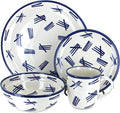 Blue Rose Polish Pottery - Blue Zoe 16 Piece Dinner Set - 4 Place Settings - Great for Everyday Dining Casual Dining or as Formal Dinnerware