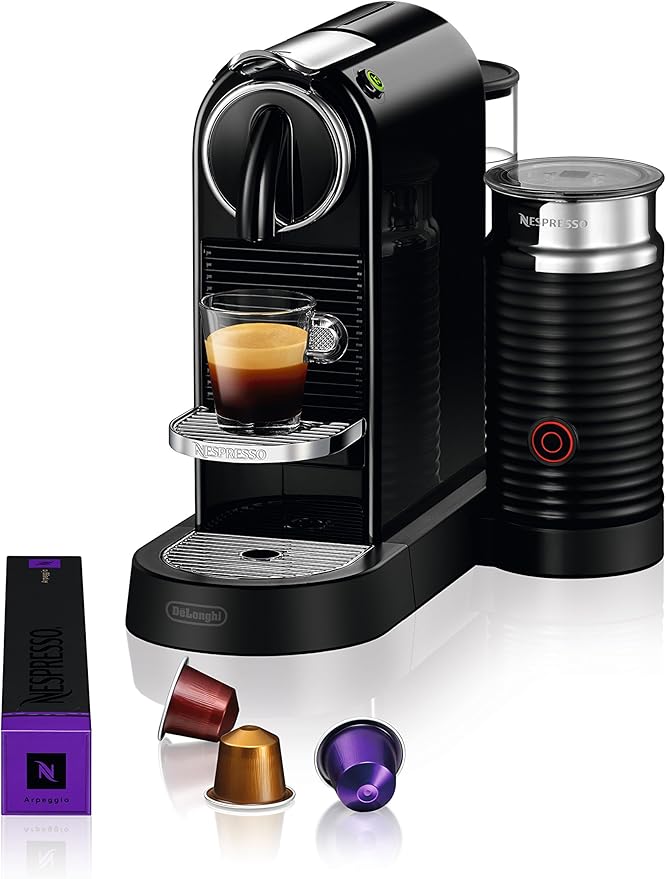 Nespresso CitiZ Coffee and Espresso Machine by De'Longhi with Milk Frother Black 9.3 x 14.6 x 10.9 inches