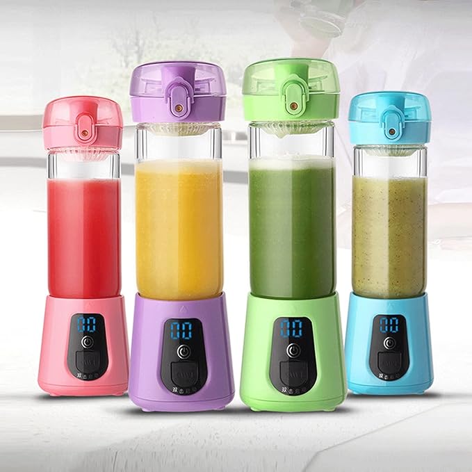 Portable Blender Home Mini Juice Cup Electric Juicer Cup USB Rechargeable Travel Carry Personal Blender Gym - Perfect Travel Partner (Color : Purple)