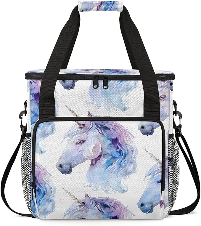 Unicorn Coffee Maker Carring Bag Large Insulated Storage Organizer Case Tote Bags with Shoulder Strap for Travel Work Picnic