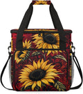 Sunflower Coffee Maker Travel Bag Flower Insulated Grocery Bag Travel Picnic Leakproof Cooler Bags With Shoulder Strap