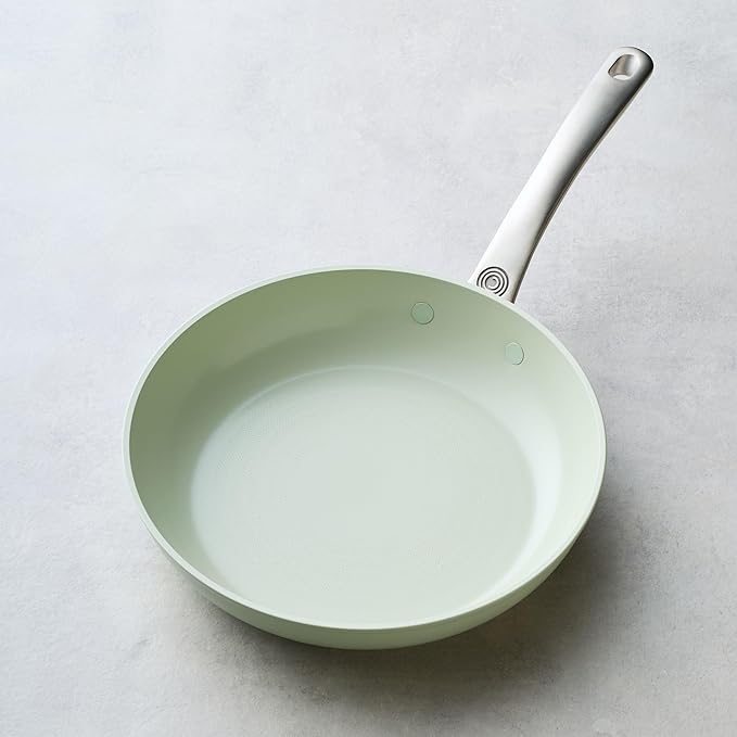 Circulon Halo with LaserDefense Ceramic Nonstick Frying Pan Made without PFAS Compatible with All Stovetops Dishwasher and Oven Safe 10 Inch Skillet - Sage