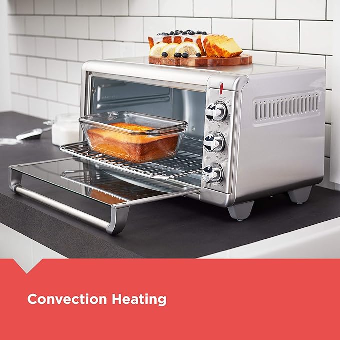 BLACK+DECKER Crisp 'N Bake Air Fry Countertop Convection Toaster Oven XL Capacity 8-Slice 5-in-1 Fits 9” x 13” pan12” Pizza 60-Min Timer Bake Broil Air Fry Toast Keep Warm Stainless Steel