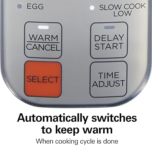 Hamilton Beach Digital Programmable Rice Cooker &amp Food Steamer12 Cups Cooked (6 Uncooked) with Slow Cook &amp Hard-Boiled Egg Functions Steam &amp Rinse Basket Blue (37561)