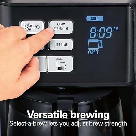 Hamilton Beach FlexBrew Trio 2-Way Coffee Maker Compatible with K-Cup Pods or Grounds Combo Single Serve &amp Full 12c Pot Black