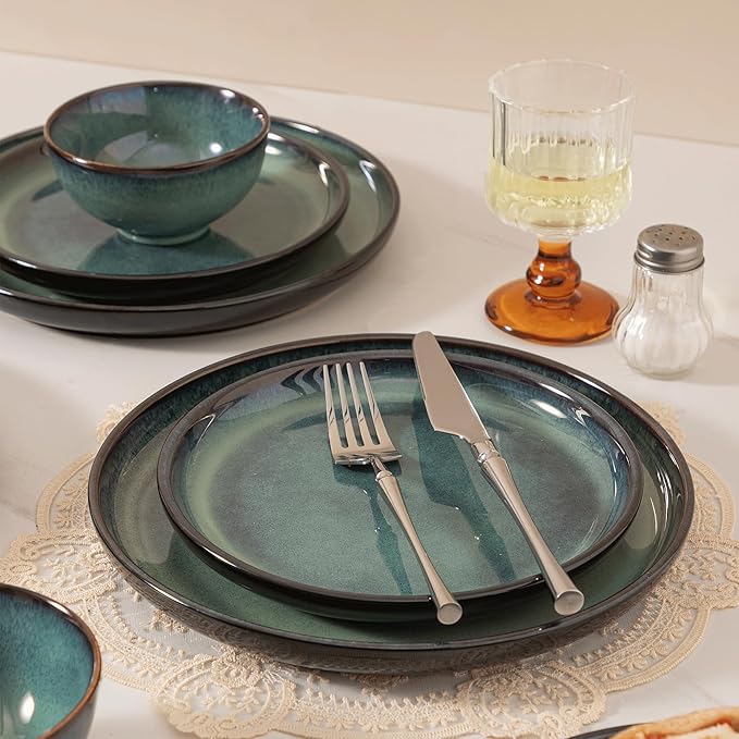Dinnerware sets plates and bowls sets modern platesCeramic Dinnerware Sets12 Pieces Porcelain Lightweight PlatesScratch Resistant Dish Set (style - 7 4 - Set (12pcs))