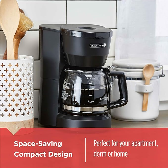 BLACK+DECKER 5-Cup Coffeemaker DCM600B Black