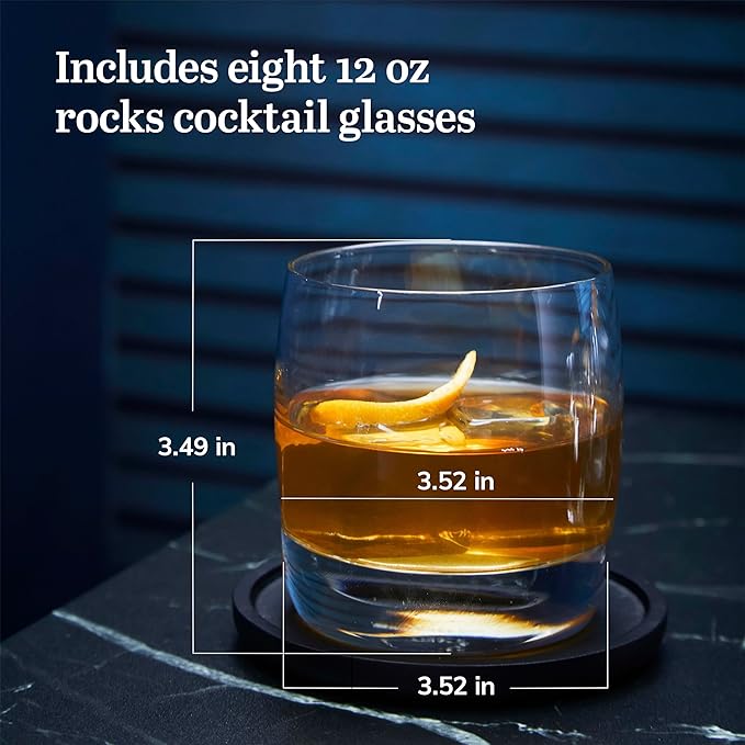 Libbey Signature Kentfield Rocks Cocktail Glasses 12 ounce Set of 8