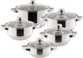 TOP STAR Soup Glass Lids-5 Piece Pot Cookware Set Stainless Steel Silver 46.2 x 26.2 x 18.4 cm
