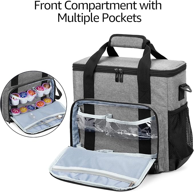 CURMIO Coffee Maker Carrying Bag Compatible for Keurig K-Mini or K-Mini Plus Single Serve Coffee Machine Travel Bag for K-Cup Pods Gray (Bag Only)