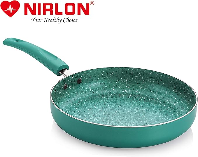 Nirlon Galaxy Induction and Gas Compatible Non Stick Aluminium 2 Piece Cookware Set [1 Flat Roti Tawa 26cm|1 Fry Pan 24cm - 1.5 Liter]