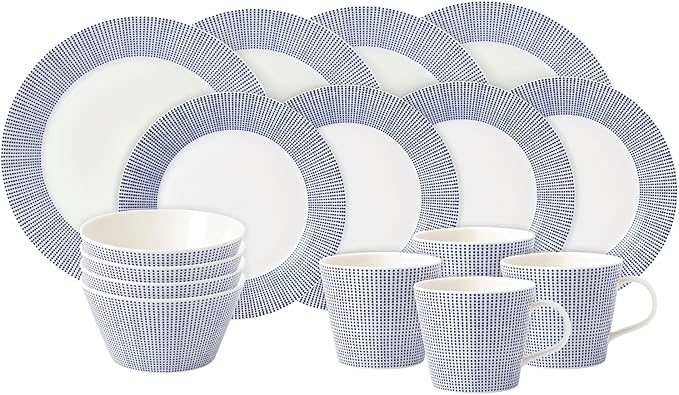 Pacific 16pce Dinnerware Set Blue Dots