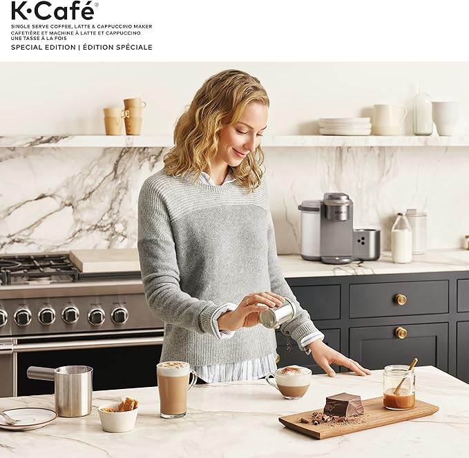 Keurig K-Café Special Edition Single Serve K-Cup Pod Coffee Latte and Cappuccino Maker with Milk Frother for Speciality Beverages Grey Keurig COFFEE_MAKER