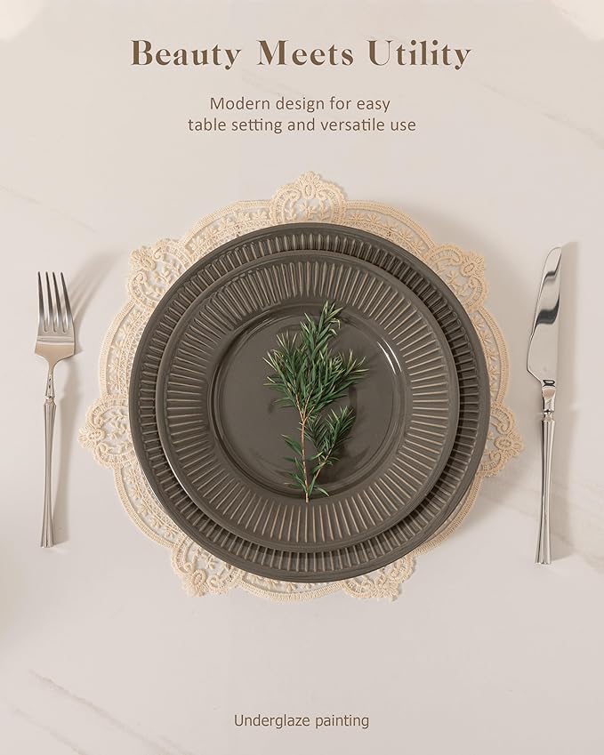 Dinnerware sets plates and bowls sets modern platesCeramic Dinnerware Sets12 Pieces Porcelain Lightweight PlatesScratch Resistant Dish Set (style - 14 4 - Set (12pcs))