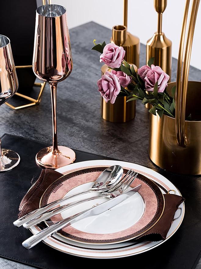 European Style Dinnerware Set Service for 6 Bone China Dinnerware Sets Unbreakable Porcelain Dinner Sets Coffee Cup and Saucer Tableware Set Steak Dinner Plates Dish Set belt