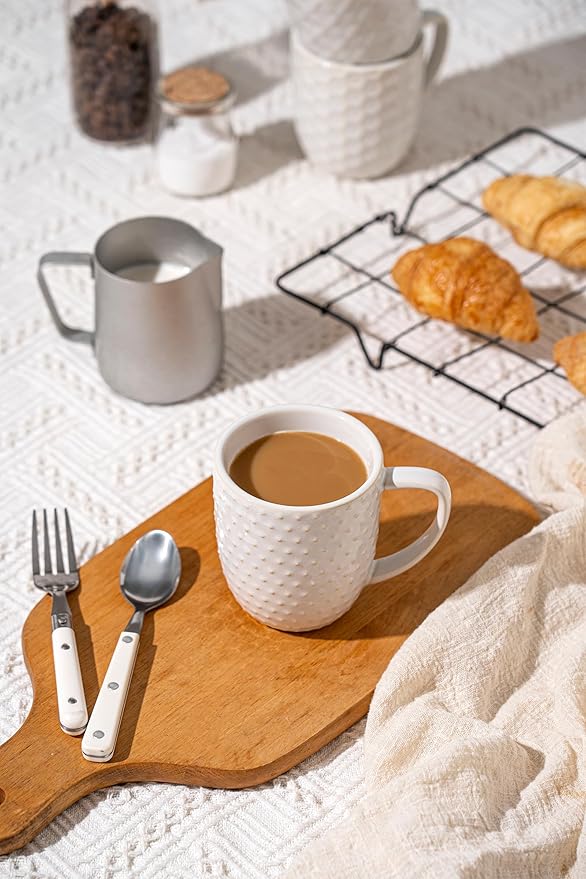 32-Piece Stoneware Dinnerware Set with Mugs Service for 8 – Stylish &amp Durable Tableware for Family Meals Chip-Resistant &amp Stackable