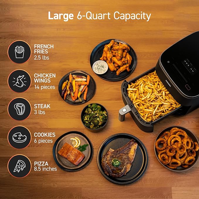 COSORI Rice Cooker Maker 18 Functions Multi Cooker Stainless Steel Steamer Warmer &amp Air Fryer TurboBlaze 6.0-Quart Compact Airfryer that Roast Bake Proof 9 Functions
