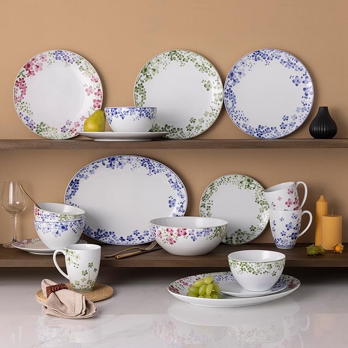 Noritake Bloomington Road Blue 12-Piece Dinnerware Set Service for 4