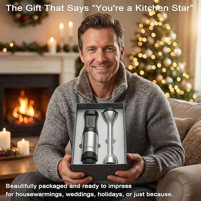 2026 New Immersion Hand Blender 1200W with 5-Speed Settings Stainless Steel Bladeswith scratch-resistant design Gift Box Packaging. An Ideal Choice for Blending Soup Mayonnaise