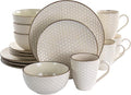 Elama HoneyIvory 16 Piece Stoneware Dinnerware Set in Ivory