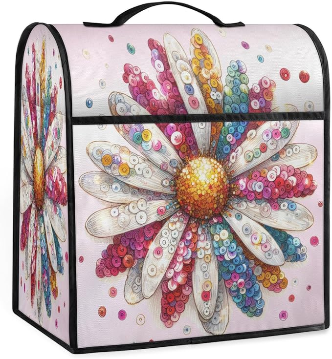 cfpolar Kitchen Aid Mixer Cover Compatible with 6-8 Quarts Flower Color Floral Stand Mixer Cover Kitchen Aid Mixers Accessories Appliance Organizer Bag Dust Covers with Zipper Pocket